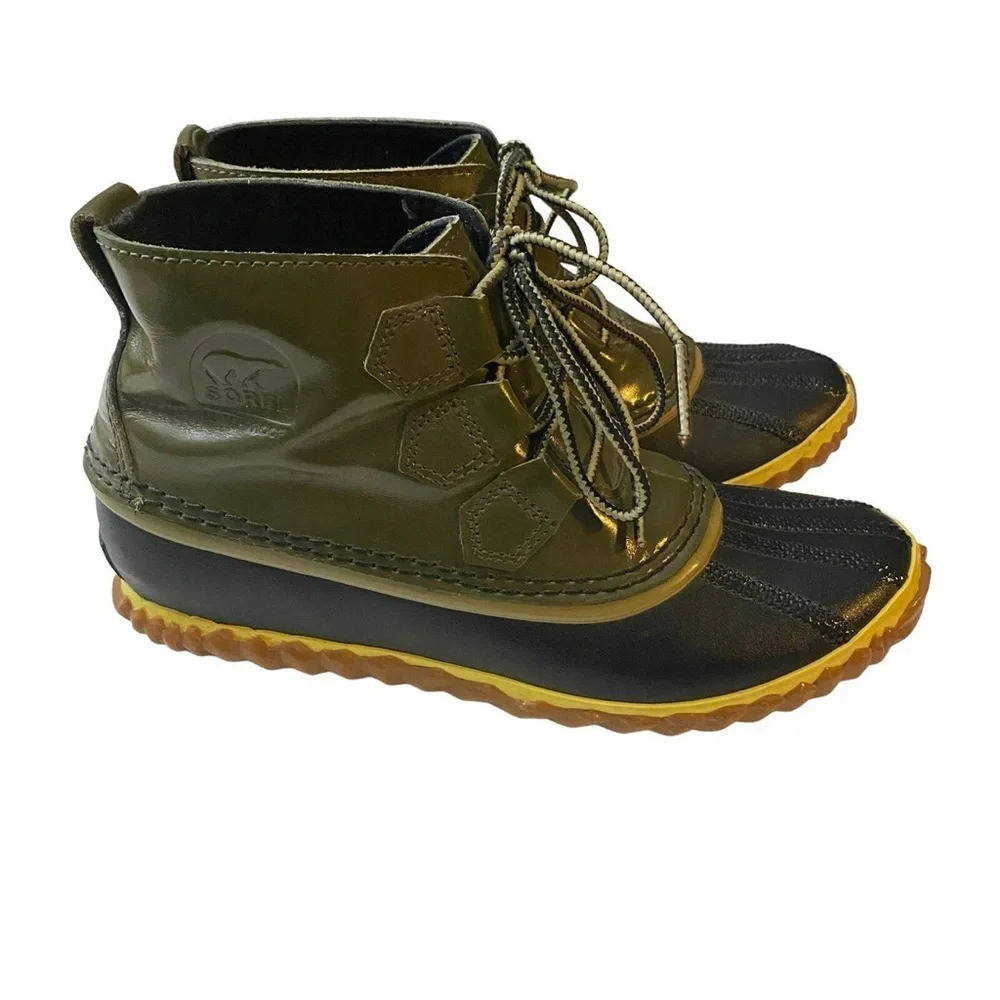 Sorel Out N About Rain Boot Nori Olive Green Women’s Size 6.5